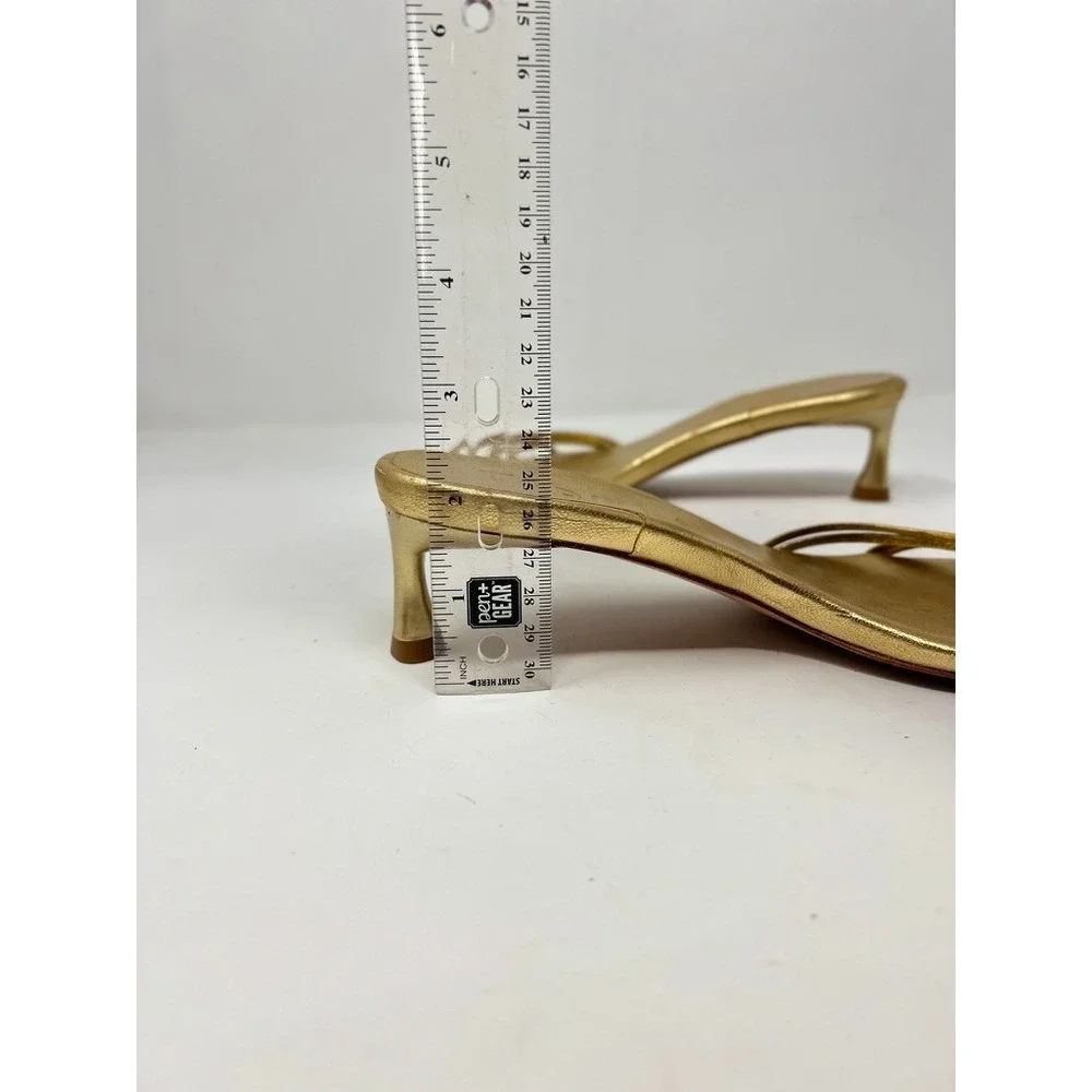 Tibi Metallic Nappa Jim Gold Sandal‎ EU 35 US 5 Party Wedding Formal